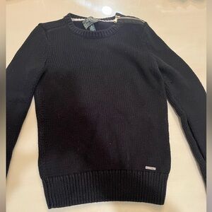 Ralph Lauren Active Cotton Sweater Elbow Patch Crewneck Zipper Shoulder